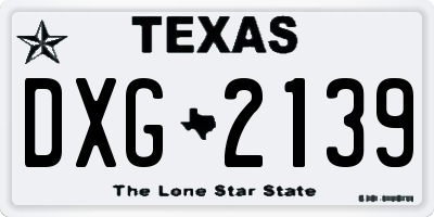 TX license plate DXG2139