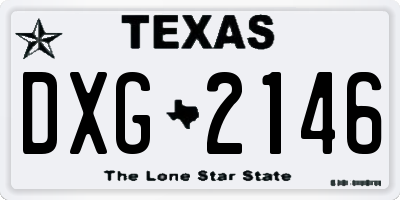 TX license plate DXG2146