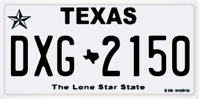 TX license plate DXG2150