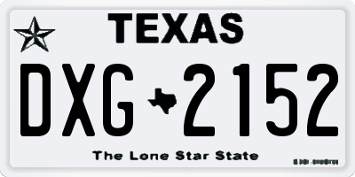 TX license plate DXG2152