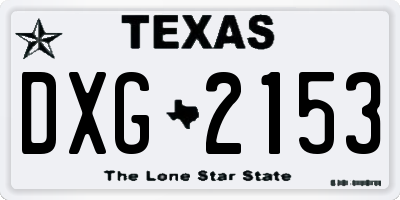TX license plate DXG2153