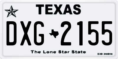 TX license plate DXG2155