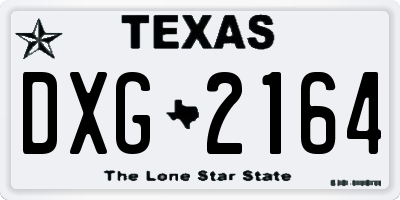 TX license plate DXG2164