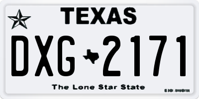 TX license plate DXG2171