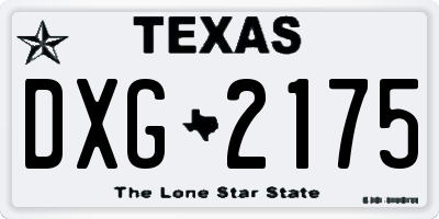 TX license plate DXG2175