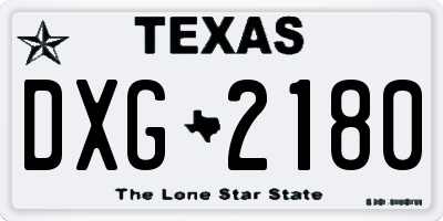 TX license plate DXG2180