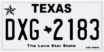 TX license plate DXG2183