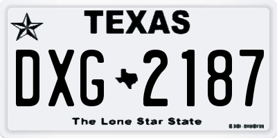 TX license plate DXG2187