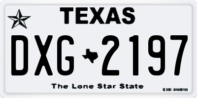 TX license plate DXG2197