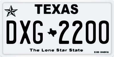 TX license plate DXG2200