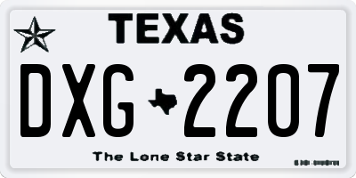 TX license plate DXG2207