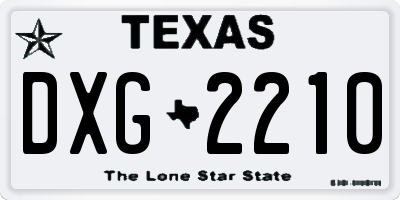 TX license plate DXG2210