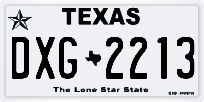 TX license plate DXG2213