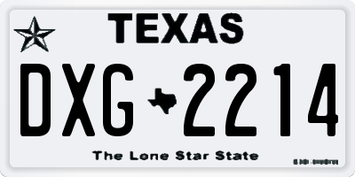 TX license plate DXG2214