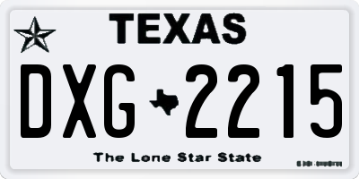 TX license plate DXG2215