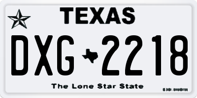 TX license plate DXG2218