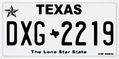 TX license plate DXG2219