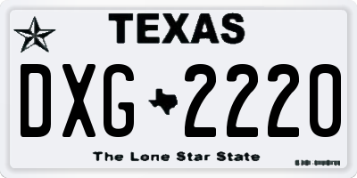 TX license plate DXG2220