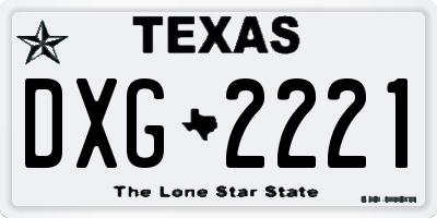 TX license plate DXG2221