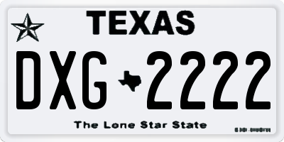 TX license plate DXG2222