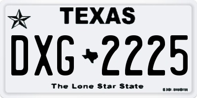 TX license plate DXG2225