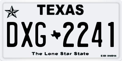 TX license plate DXG2241