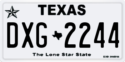 TX license plate DXG2244
