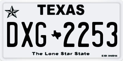 TX license plate DXG2253
