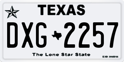TX license plate DXG2257