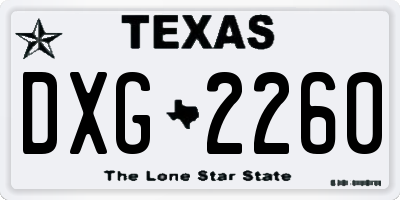 TX license plate DXG2260