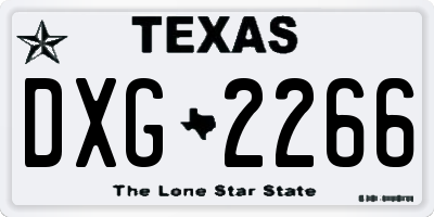 TX license plate DXG2266