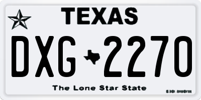 TX license plate DXG2270