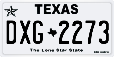 TX license plate DXG2273