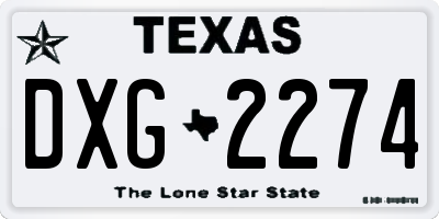 TX license plate DXG2274