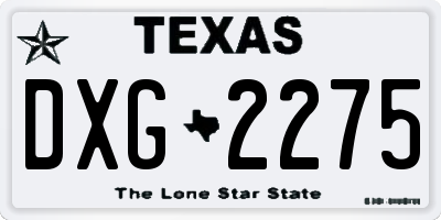 TX license plate DXG2275