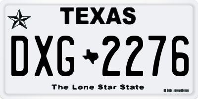 TX license plate DXG2276