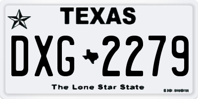 TX license plate DXG2279
