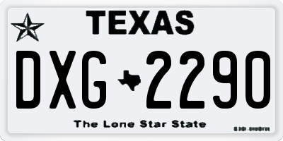 TX license plate DXG2290