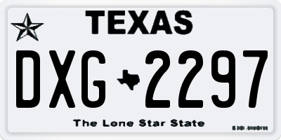 TX license plate DXG2297