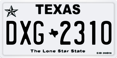 TX license plate DXG2310