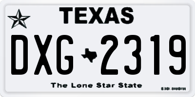 TX license plate DXG2319