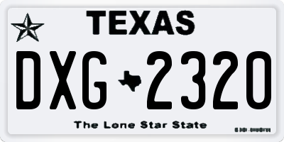 TX license plate DXG2320