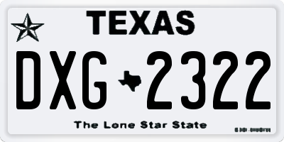 TX license plate DXG2322