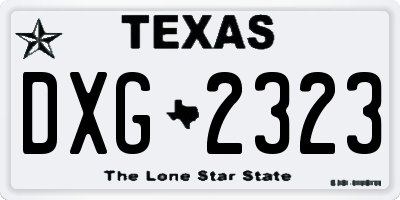 TX license plate DXG2323