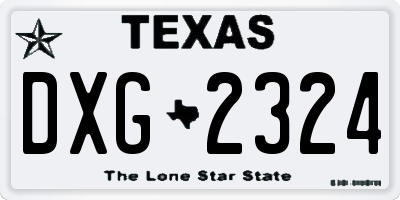 TX license plate DXG2324