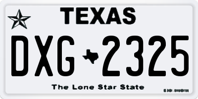 TX license plate DXG2325