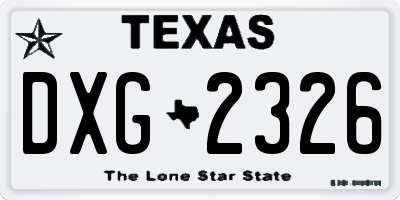 TX license plate DXG2326