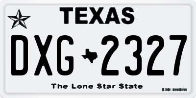 TX license plate DXG2327