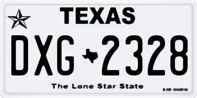 TX license plate DXG2328