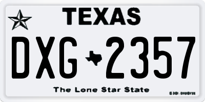 TX license plate DXG2357